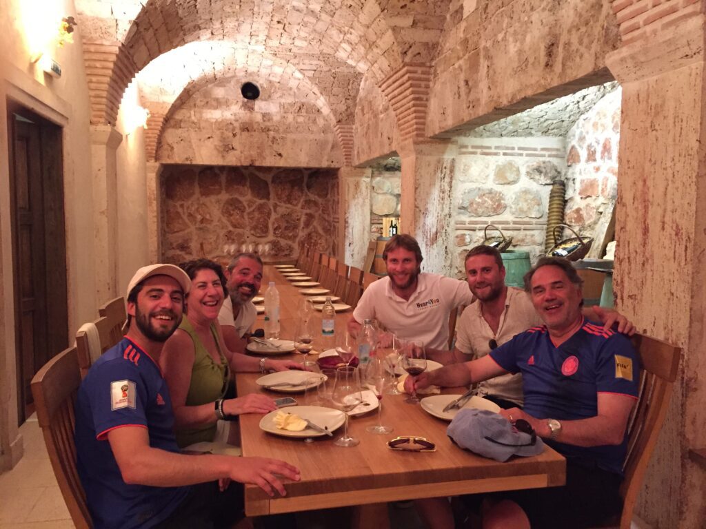 Having a wine and food pairing guests in Tomić Winery in Jelsa during Hvar Wine Tour
