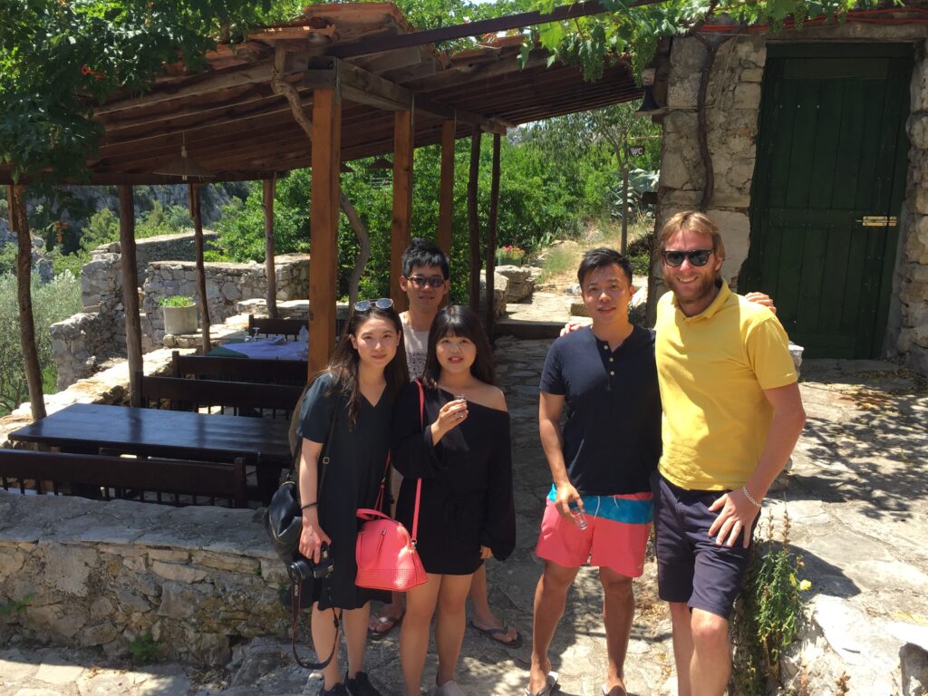 Petar Tresić with guests during the Hvar private guided tour