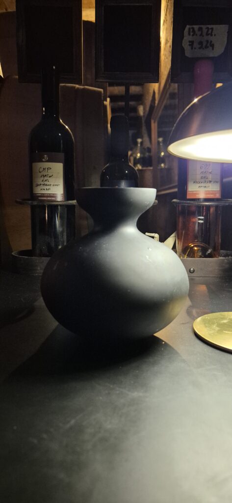 Wine Tasting Glossary - A high-end spittoon or spit bucket in Duboković Winery in Jelsa during Hvar Wine Tasting